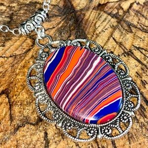 Rainbow Calsilica Pendant 2”